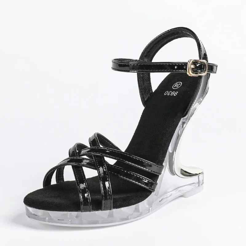 Women's Clear Wedge Platform Sandals – 11cm High Heel Party Wedge Platform Sandals Axl