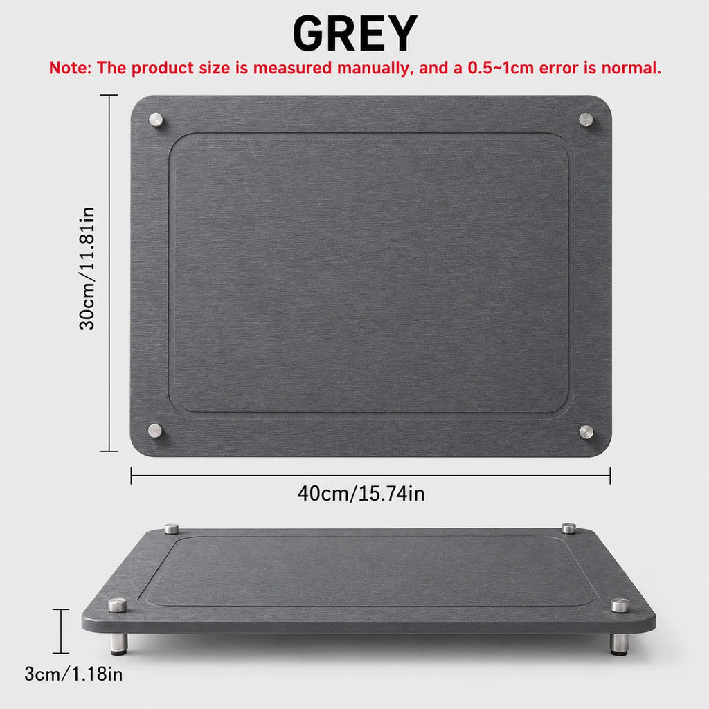 Elevated Diatomite Dish Drying Mat – Fast-Absorbing Stone Pad Dish Drying Mat Axl Grey 40X30cm