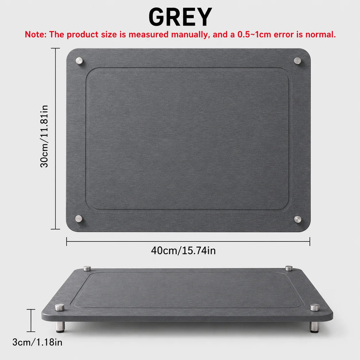 Elevated Diatomite Dish Drying Mat – Fast-Absorbing Stone Pad Dish Drying Mat Axl Grey 40X30cm