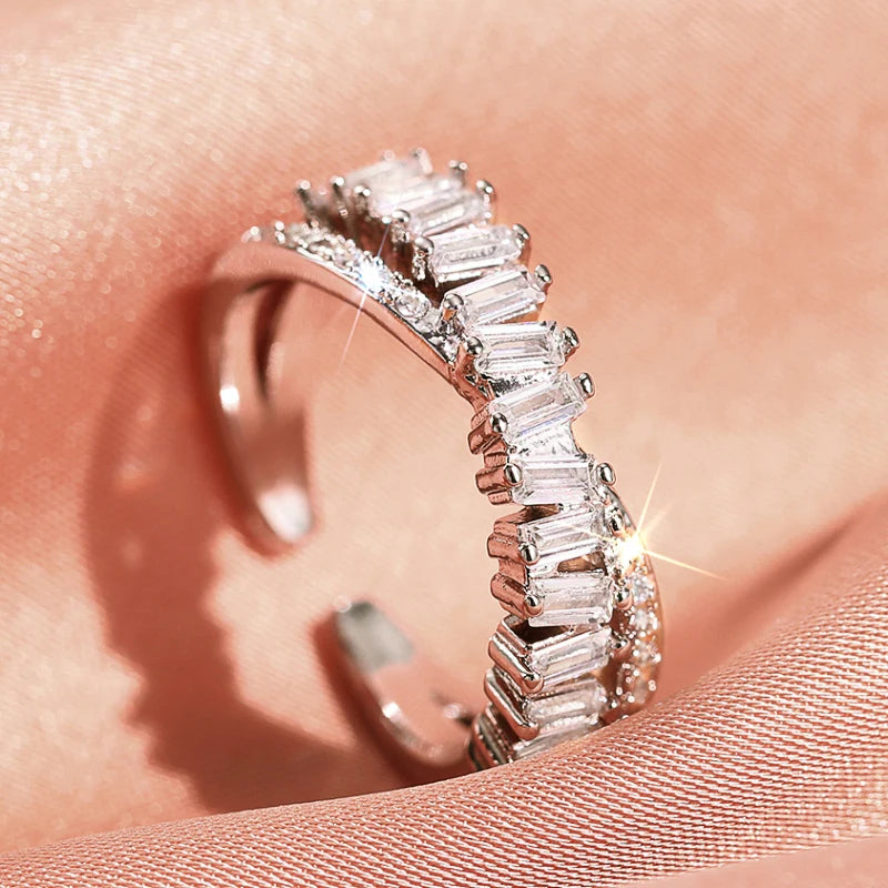 Huitan Cross Ring Women – Cubic Zirconia Resizable Band Fashion Ring Axl T0669 resizable
