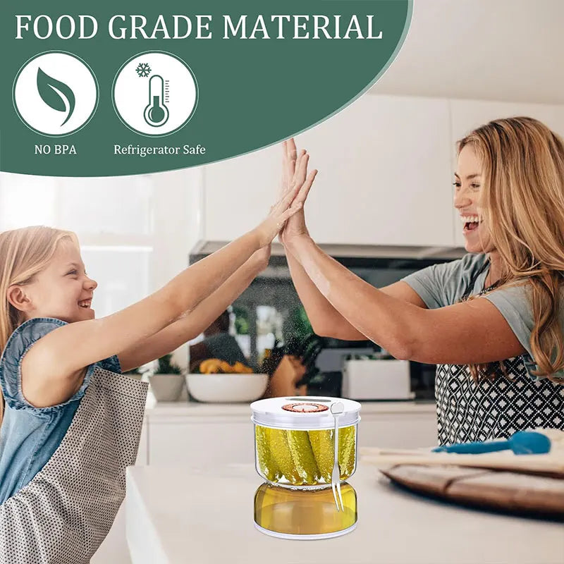800ml Hourglass Pickle Jar with Strainer | Flip Dry Wet Separator Pickle Storage Jar Axl