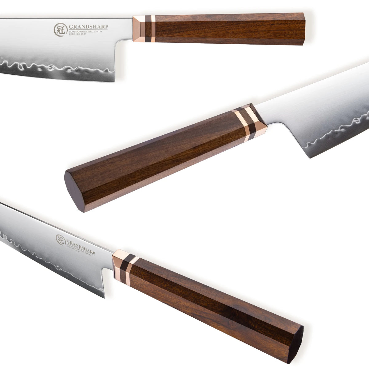 Grandsharp 8.5" Chef Knife ZDP-189 Steel & Mkuruti Wood Handle Chef's Knife Axl