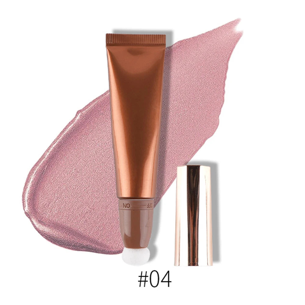 Vegan Liquid Highlighter Shimmer Bronzer – Pearlescent Glow Liquid Highlighter Axl 04 50pcs with logo