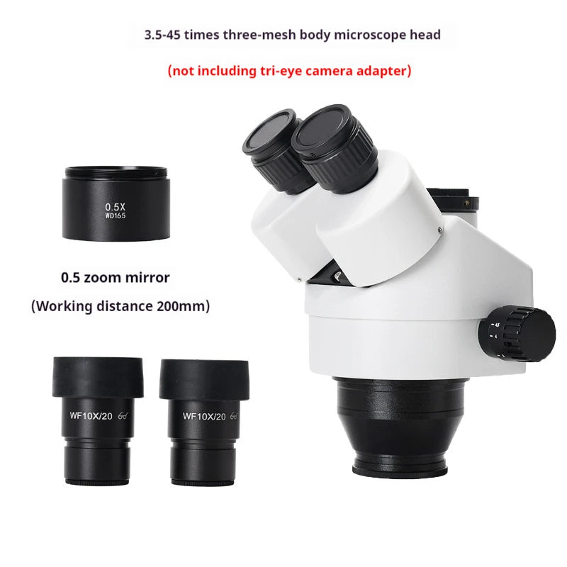 7–45X Trinocular Stereo Microscope Head | Zoom Lens Trinocular Microscope Head Axl 4