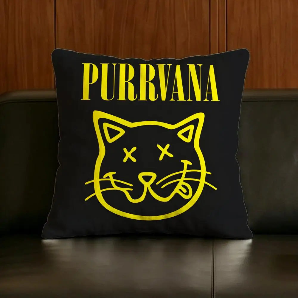 Nirvana Grunge Linen Cushion Cover | Sofa & Bedroom Decor Decorative Cushion Cover Axl White2 50X50cm