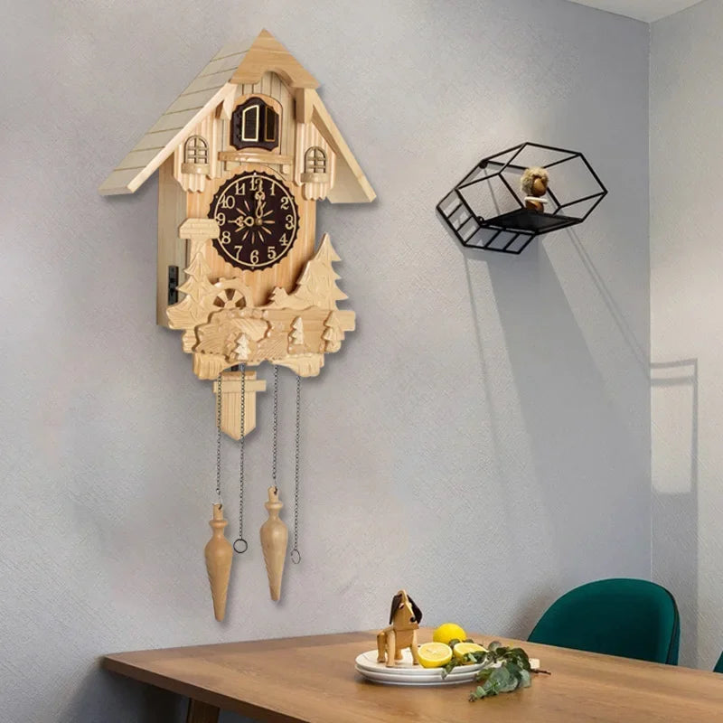 Solid Wood Cuckoo Clock – Vintage 20" Pendulum Wall Clock Cuckoo Wall Clock Axl