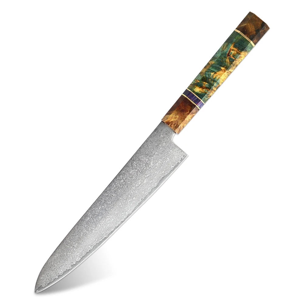 XITUO Damascus Steel Chef Knife Set – VG10 Core, Wood Handle Kitchen Knife Set Axl Chef Knife
