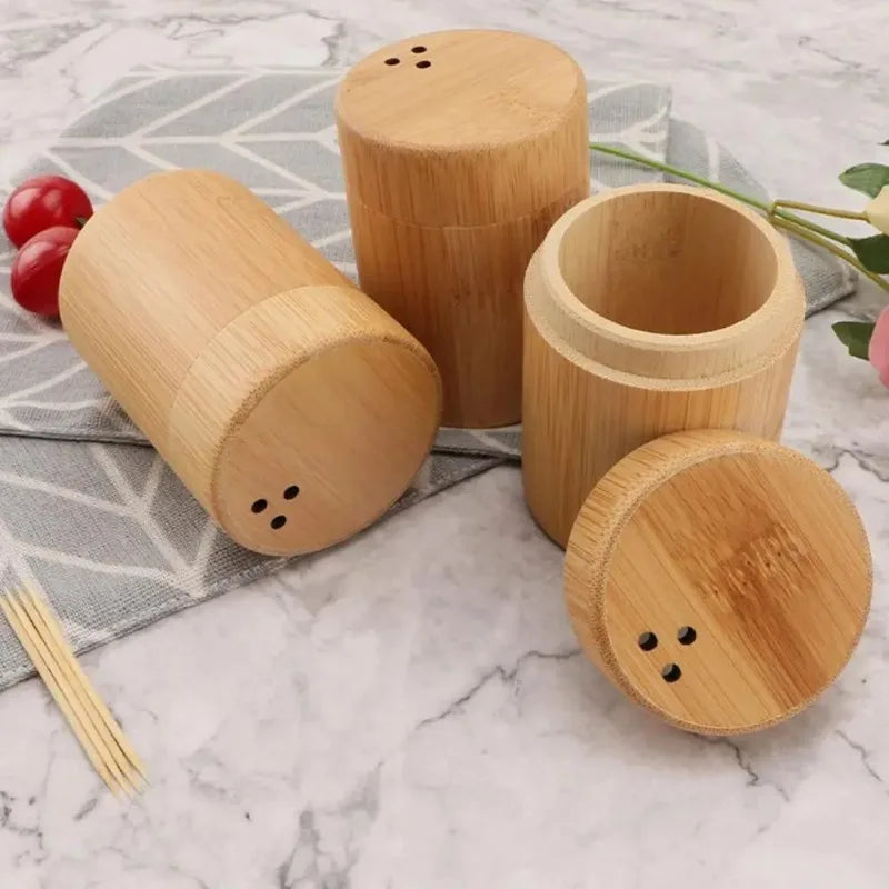 Bamboo Toothpick Holder Dispenser – Dustproof Storage Box Toothpick Holder Axl