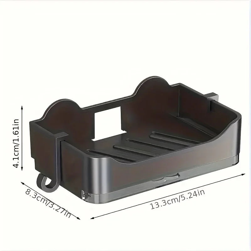 Wall-Mounted No-Drill Soap Dish Holder – Double Layer Drainer Soap Dish Holder Axl