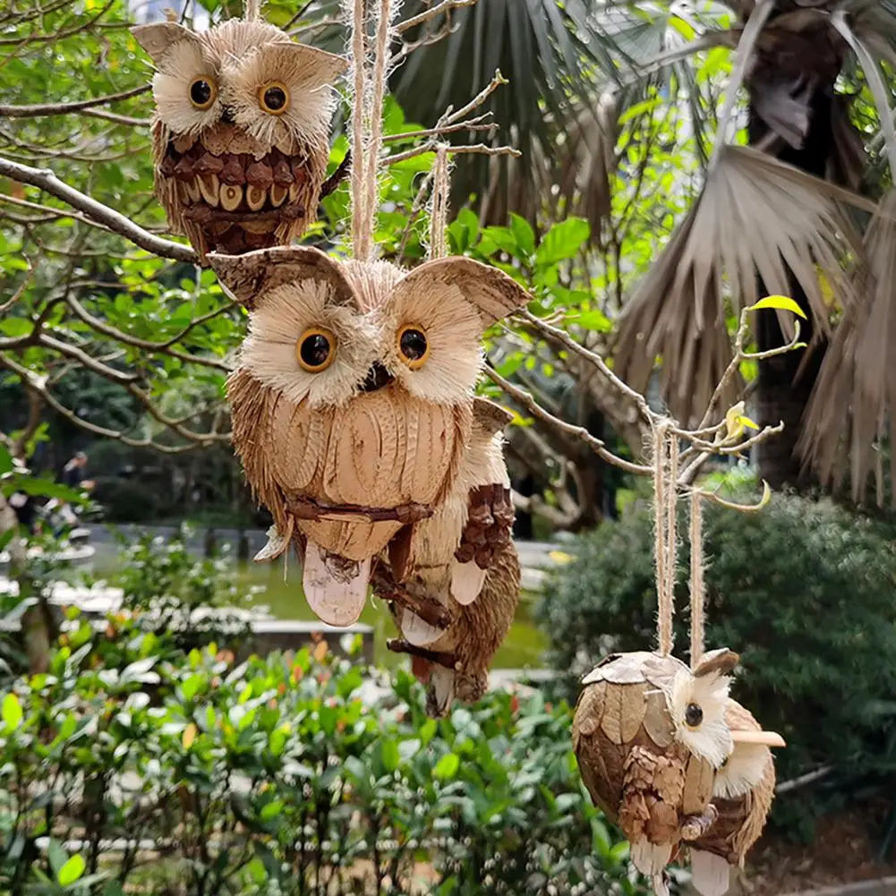 Handcrafted Straw Owl Hanging Ornament | Rustic Home Decor Hanging Ornament Axl