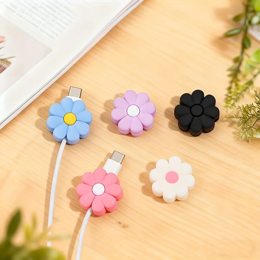 Silicone Flower Cable Protector 5/10 Pack – iPhone & USB-C Cable Protector Cover Axl