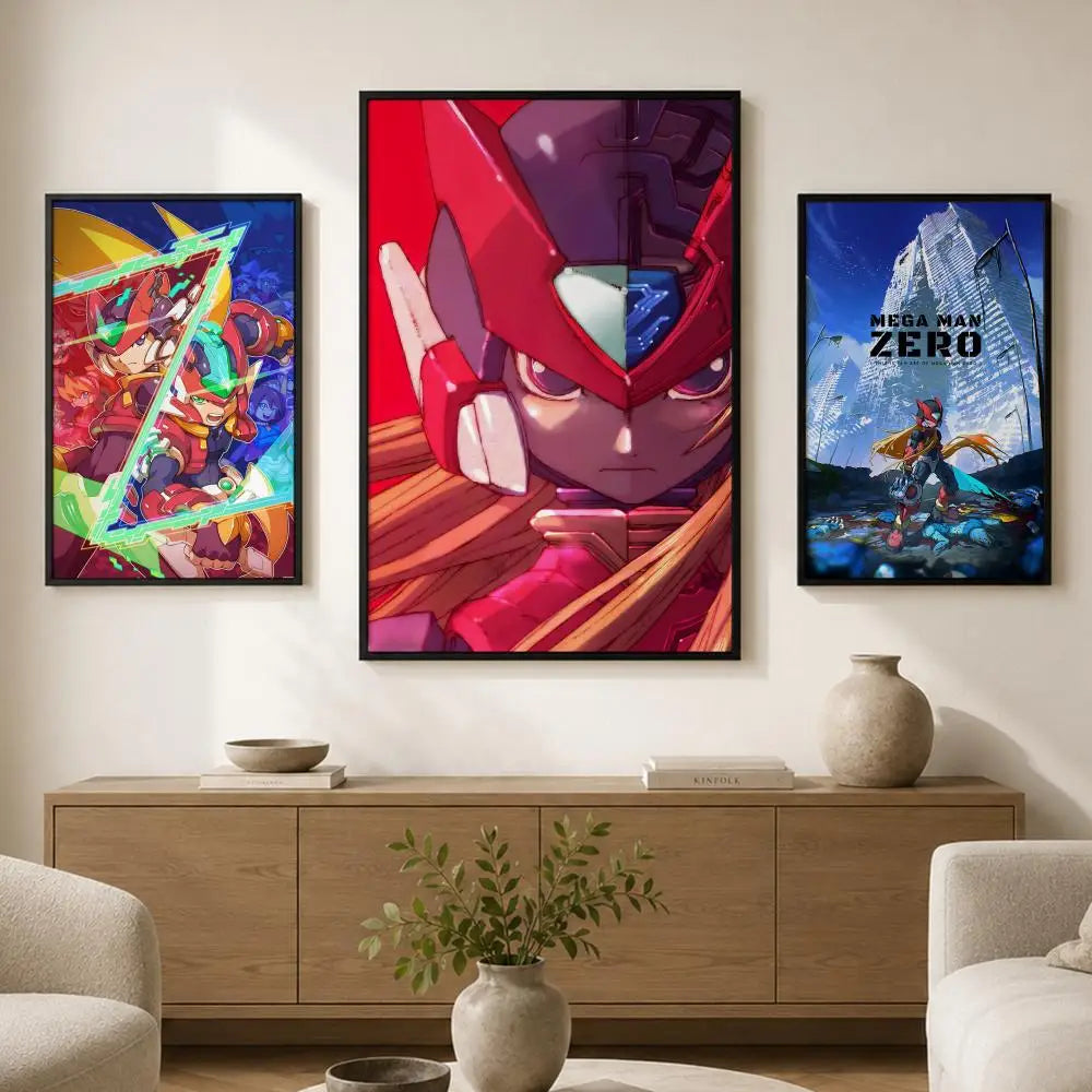 Mega Man Zero Self-Adhesive Wall Poster – HD Waterproof Art Wall Art Poster Axl