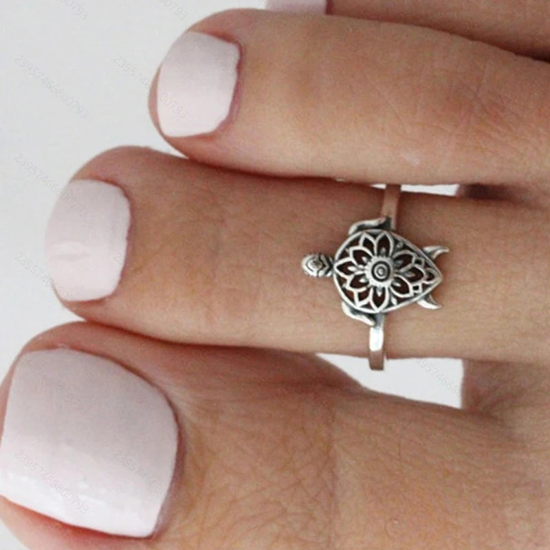 Sea Turtle Adjustable Toe Ring – Boho Beach Jewelry for Women Toe Ring Axl