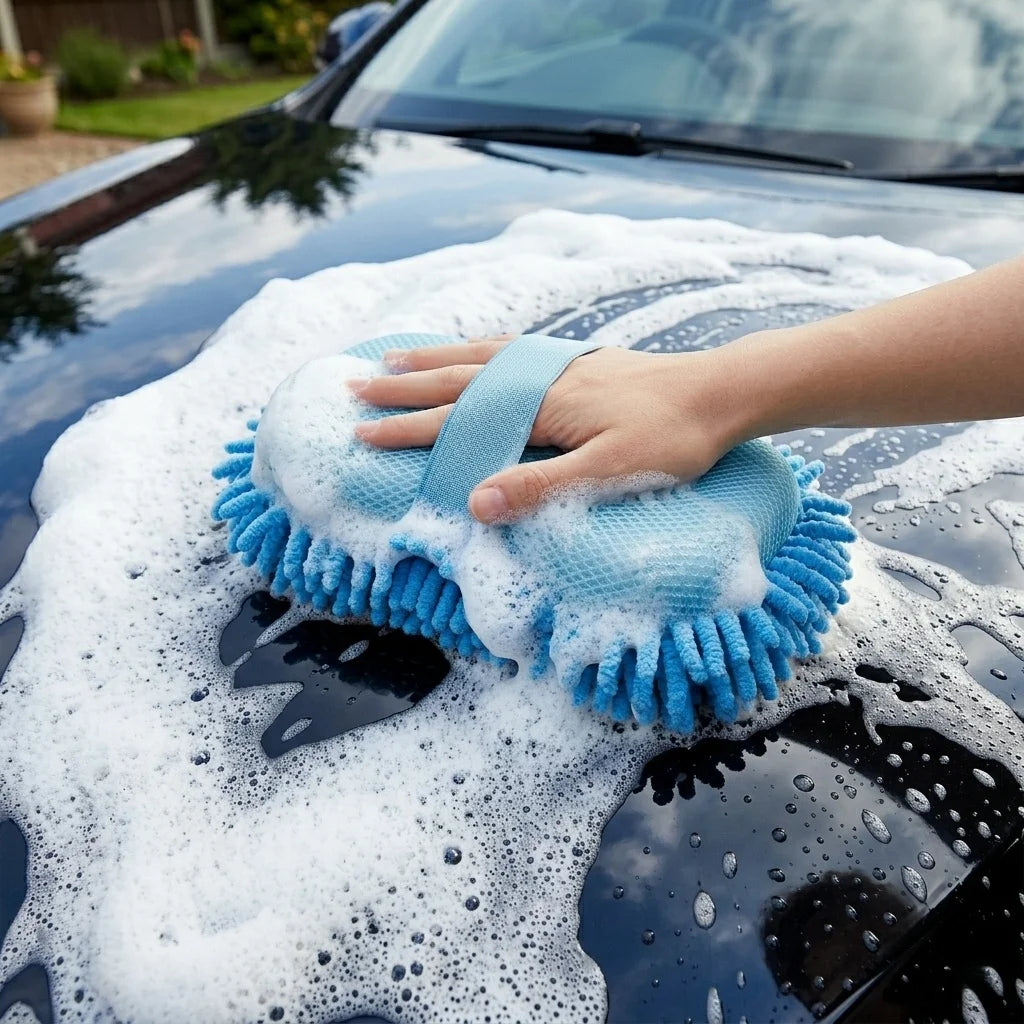 Microfiber Car Wash Sponge, Detailing Brush & Glove Kit Car Detailing Kit Axl