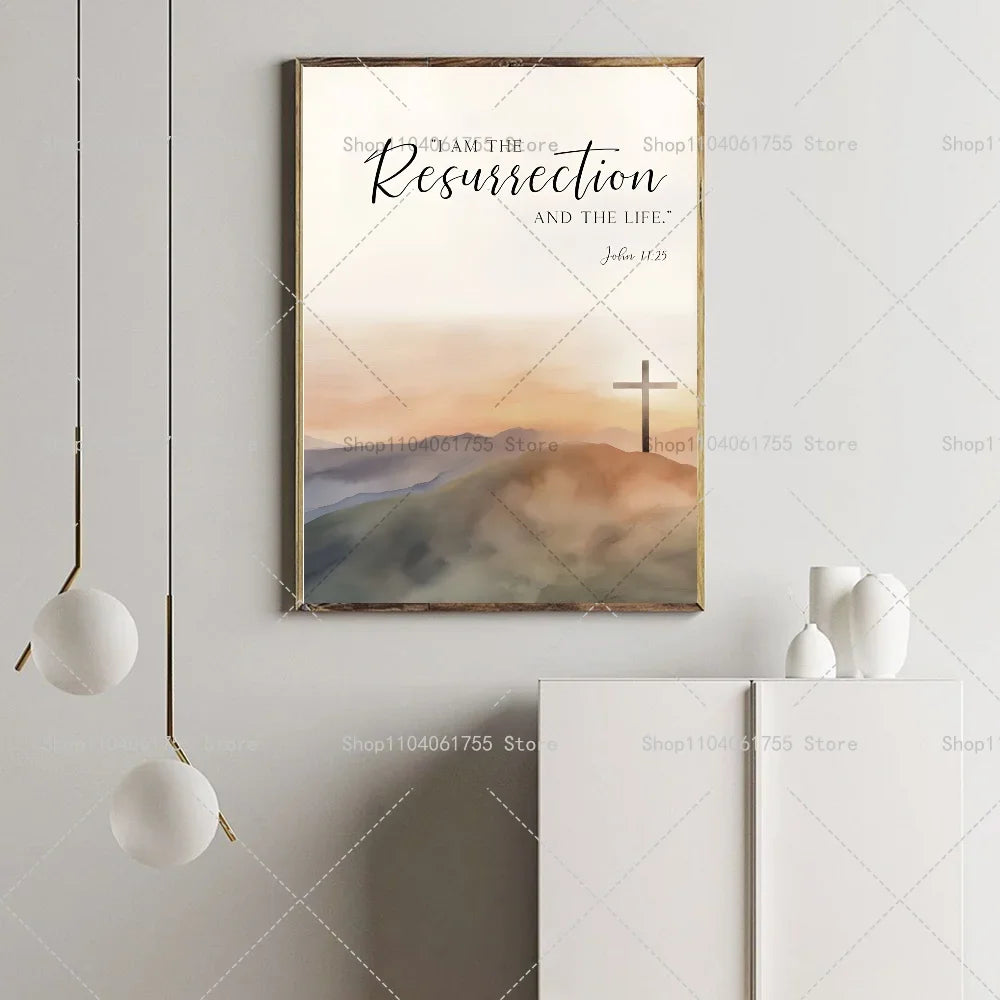 John 1:29 Bible Verse Jesus Wall Poster | Self-Adhesive Art Wall Art Poster Axl