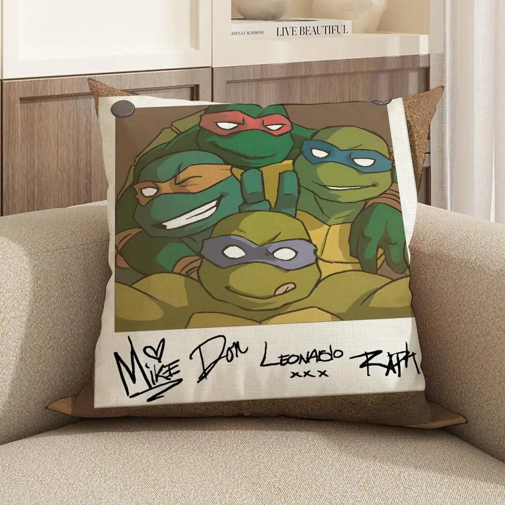 Ninja Turtles Linen Cushion Cover – Sofa, Bed & Chair Décor Decorative Cushion Cover Axl White4 50X50cm