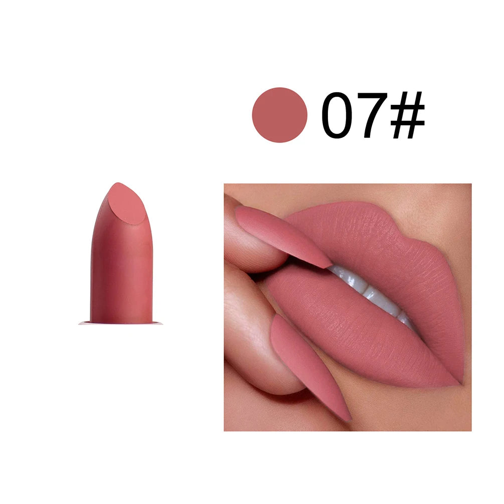 Vegan Matte Lipstick Private Label | Low MOQ Custom Brand Private Label Lipstick Axl 07 1pcs NO LOGO P192 Tube