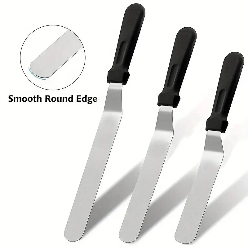 Angled Icing Spatula – Stainless Steel Offset Palette Knife Icing Spatula Axl