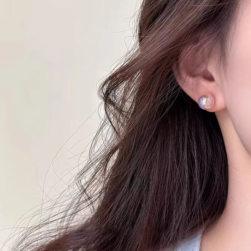Pink Imitation Pearl Stud Earrings – Elegant Women's Jewelry Pearl Stud Earrings Axl