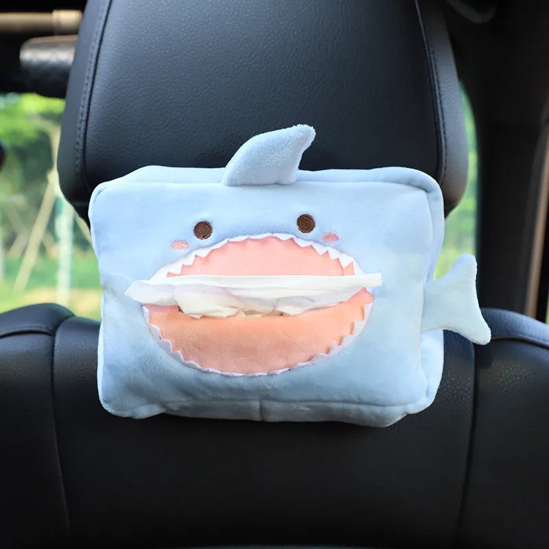 Cartoon Plush Tissue Box Holder – Car Armrest & Backseat Cover Car Tissue Holder Axl A4