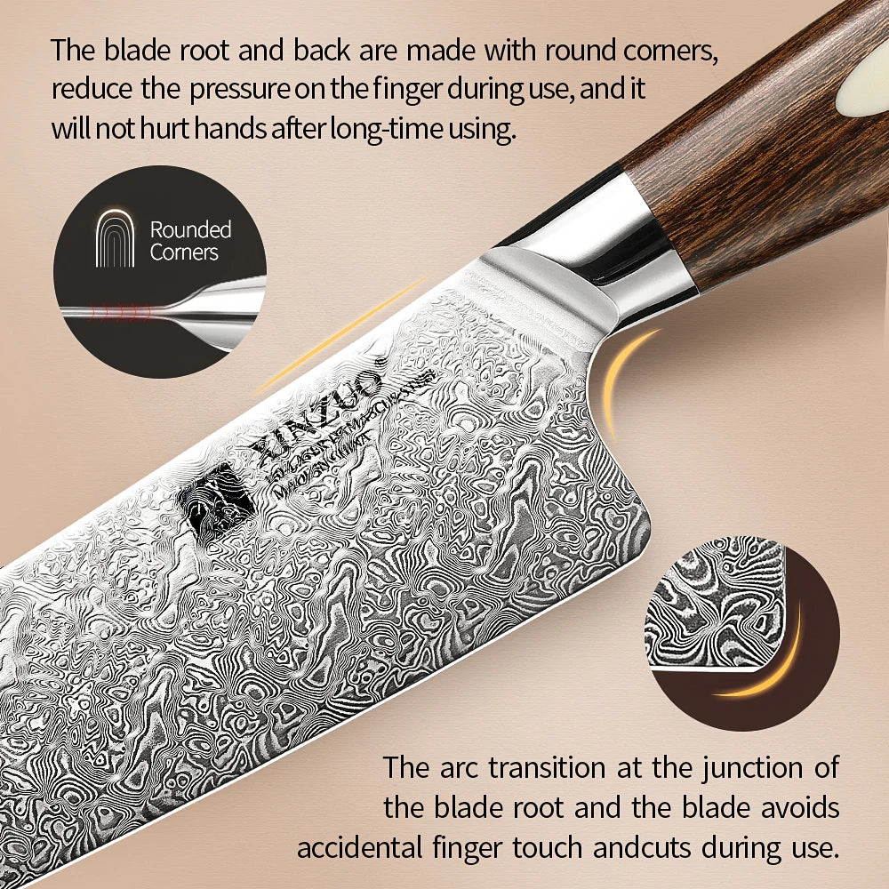 XINZUO 7.8" 110-Layer Damascus Steel Chef's Knife | Jiang Series Damascus Chef's Knife Axl