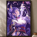 Genshin Impact Raiden Shogun HD Self-Stick Wall Art Poster Anime Wall Poster Axl White11 30X40cmNoframe