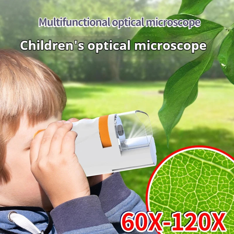 Kids Pocket Microscope Kit 60-120X – Educational Handheld Toy Educational Science Toy Axl