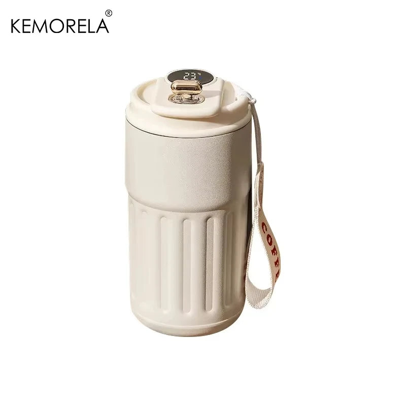 KEMORELA Smart Thermos Bottle – LED Temp Display 316 Steel Mug Smart Vacuum Thermos Axl white 450ml