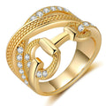 Huitan Irregular Knot CZ Ring – Women's Dazzling Party Ring Fashion Ring Axl A208 8