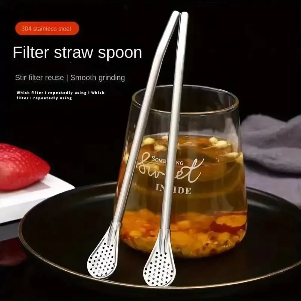 Stainless Steel Yerba Mate Straw & Tea Filter | Reusable Set Reusable Drinking Straw Axl