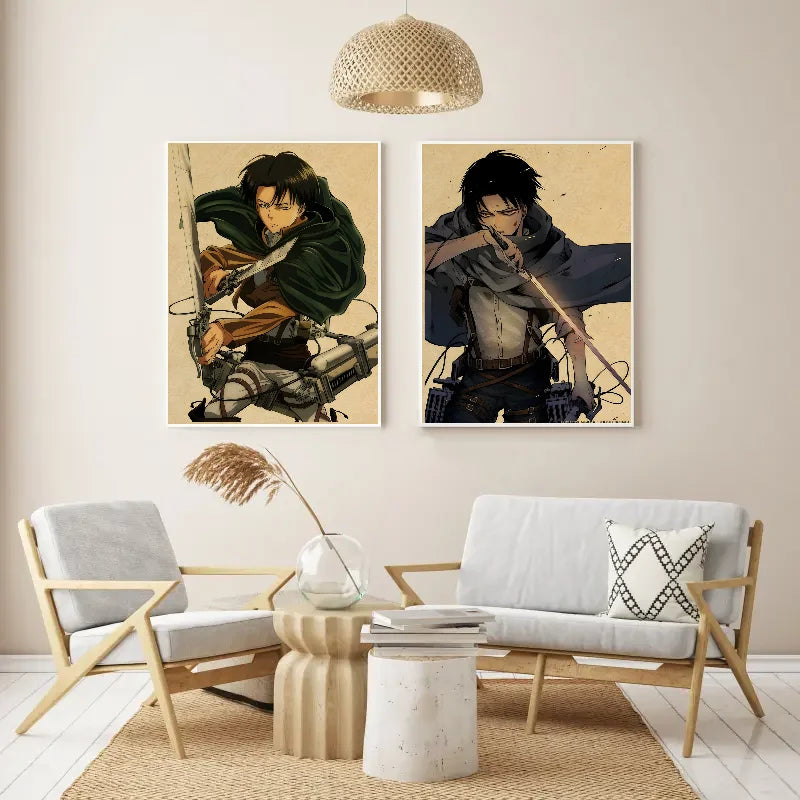 Attack on Titan Levi Ackerman Anime Poster | Wall Sticker Art Anime Wall Poster Axl