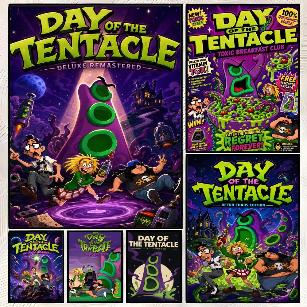 Day of the Tentacle HD PVC Self-Stick Wall Art Poster Wall Art Poster Axl