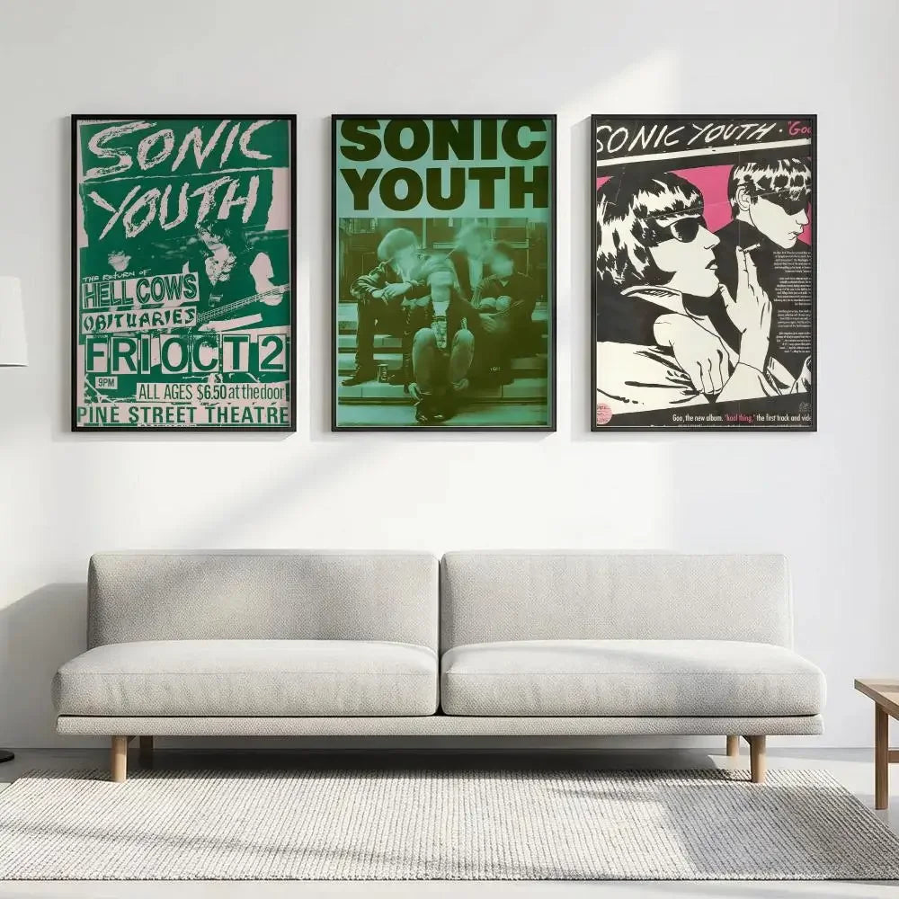 Sonic Youth Band HD Poster – Waterproof Sticky Wall Art Decor Music Wall Poster Axl