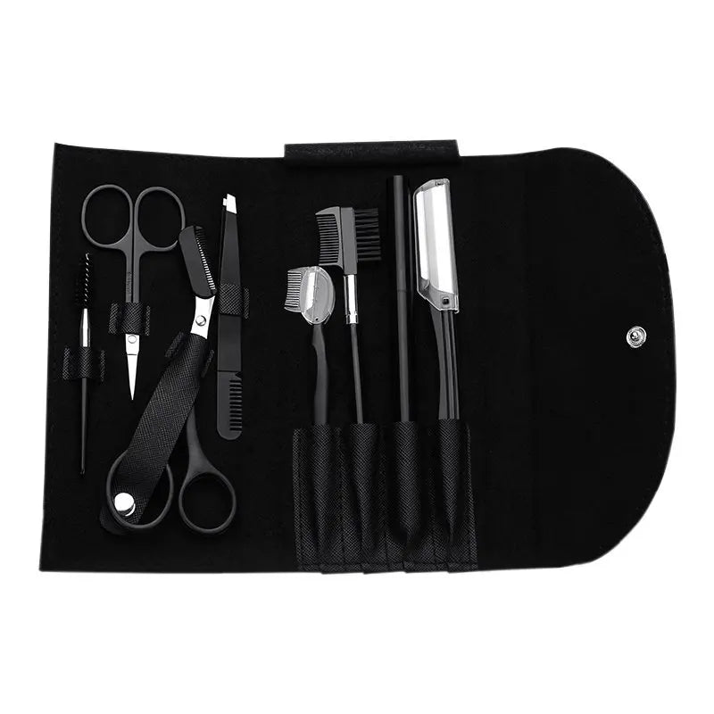 8-Piece Eyebrow Grooming Kit – Shaper, Pencil & Tweezers Eyebrow Grooming Kit Axl