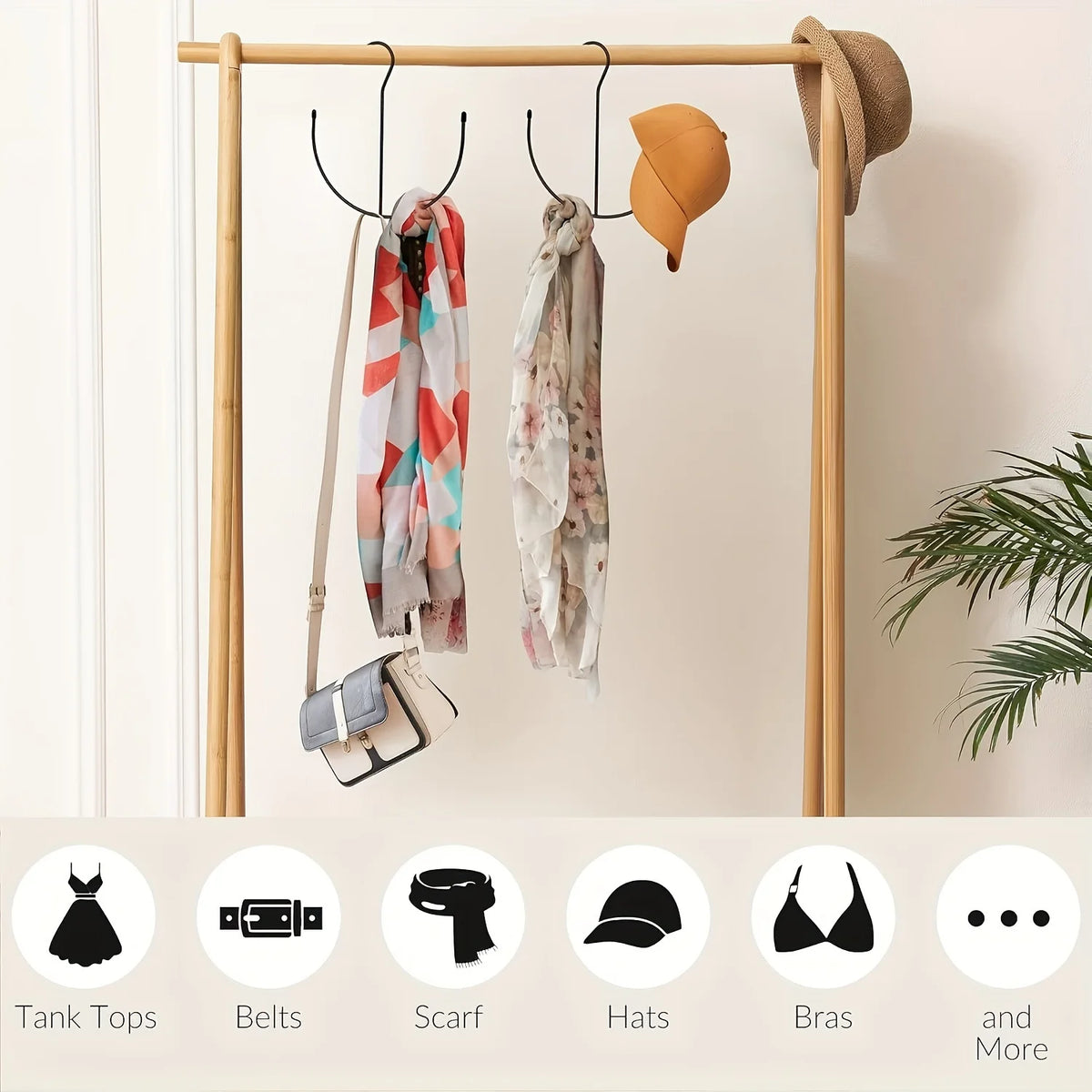 Stainless Steel Hat Rack – Holds 20+ Caps | Closet & Door Hat Rack Axl