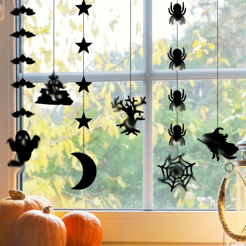 6-Piece Halloween Ghost & Witch Hanging Pendant Decorations Halloween Hanging Decor Axl