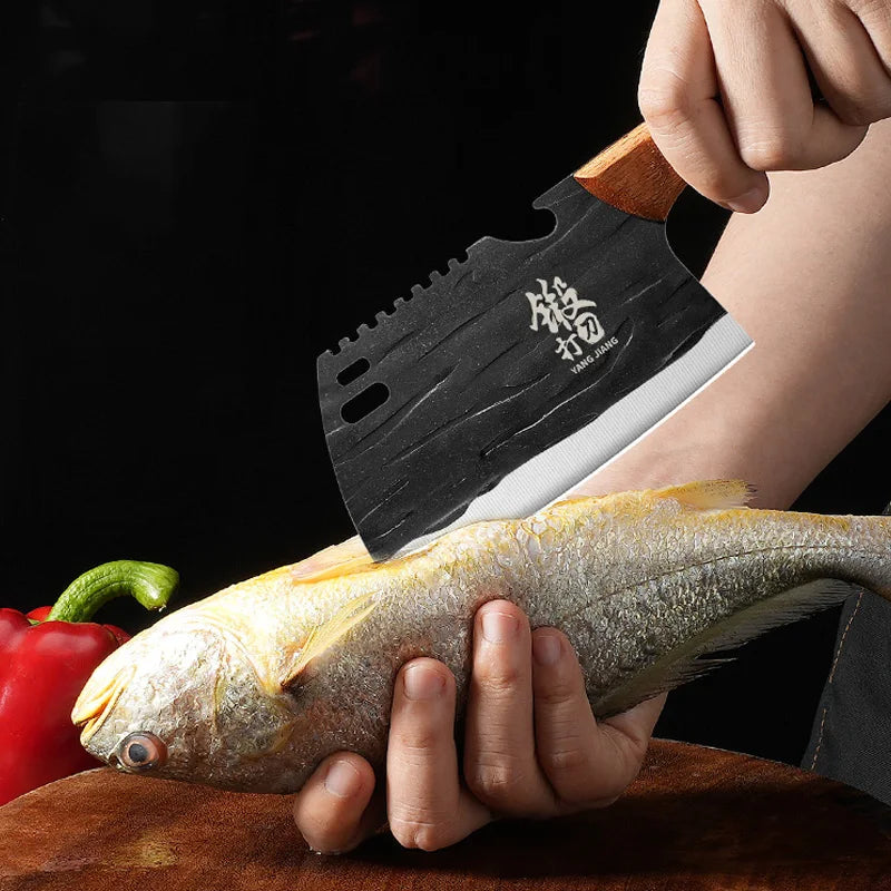 PLYS Forged Stainless Steel Chef Knife – Solid Wood Handle Chef Knife Axl
