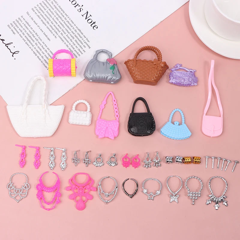10Pcs Dollhouse Miniature Princess Jewelry Set – Crown & More Doll Accessories Set Axl