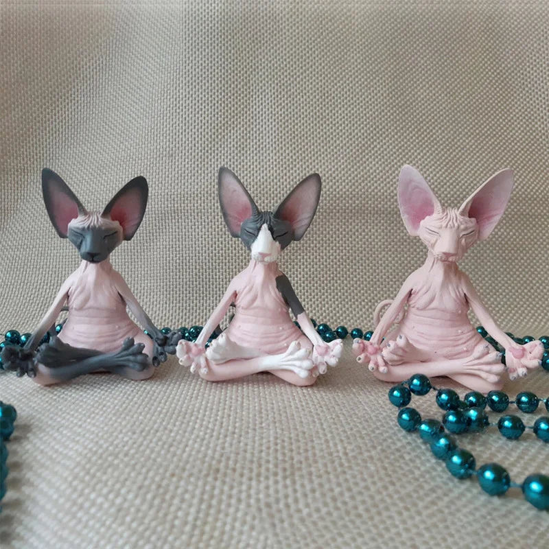 Whimsical Buddha Cat Statue – Resin Yoga Garden Sculpture Garden Sculpture Axl