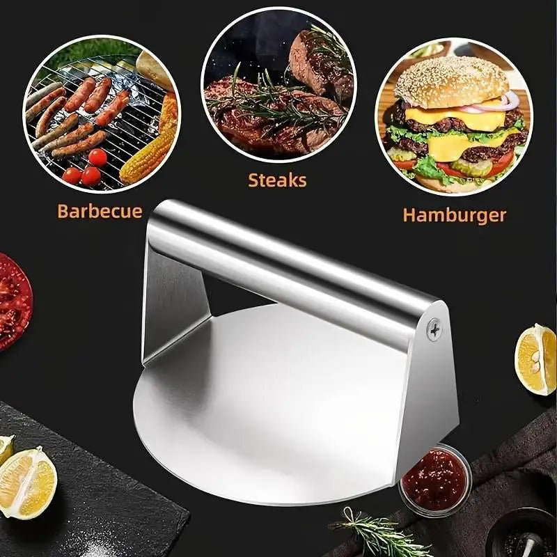 Stainless Steel Smash Burger Press – Round Patty Mold Burger Press Axl