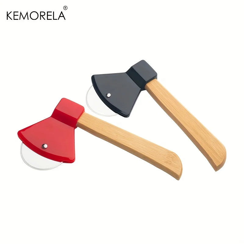 KEMORELA Pizza Cutter Axe – Stainless Steel & Wooden Handle Pizza Cutter Axl