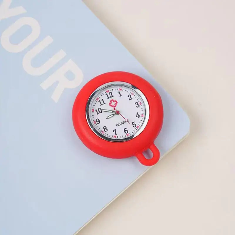 Silicone Nurse Fob Watch – Colourful Lapel Clip Pocket Watch Nurse Fob Watch Axl one size Red