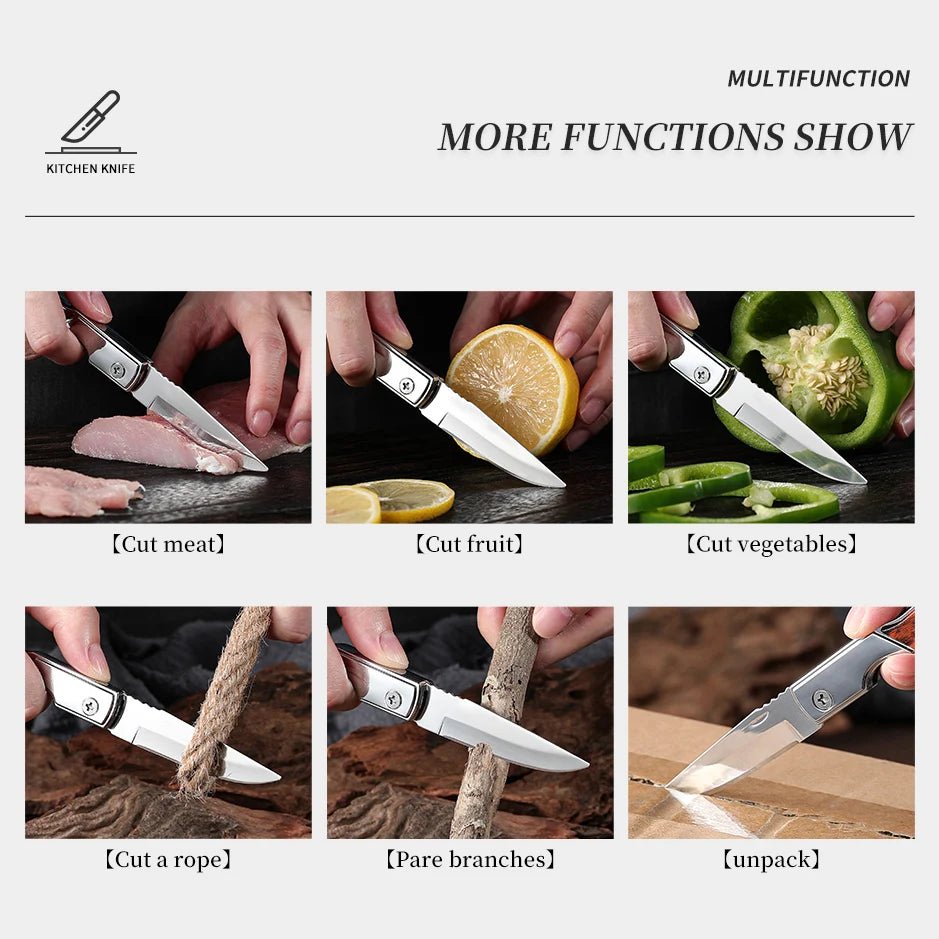 Stainless Steel Folding Camping Knife – Portable Pocket Knife Folding Camping Knife Axl