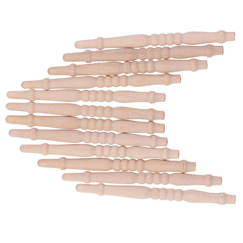 12-Pack 1:12 Miniature Wood Stair Railing – Dollhouse DIY Kit Dollhouse Miniature Kit Axl