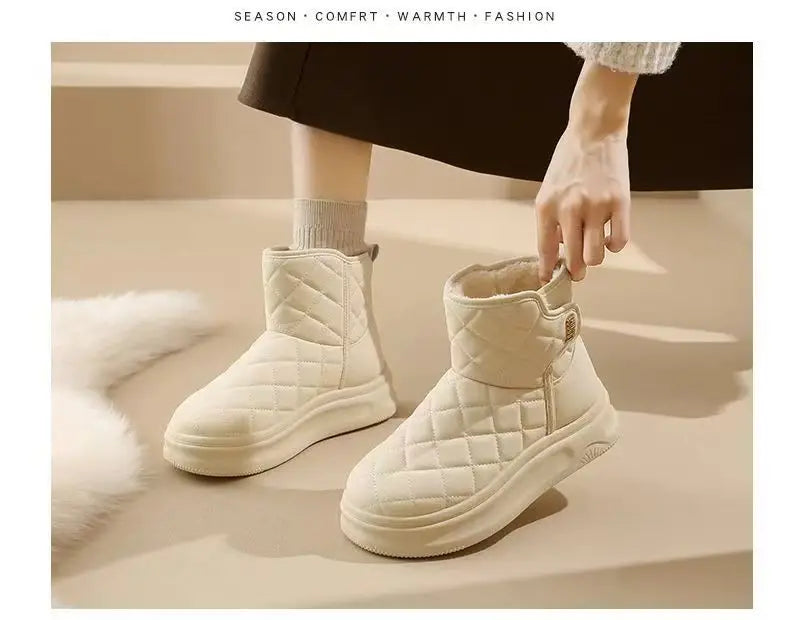 Women's Plush-Lined Ankle Snow Boots – Warm Non-Slip Winter Women's Snow Boots Axl