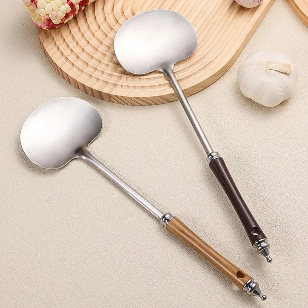 Stainless Steel Wok Spatula with Long Wooden Handle Wok Spatula Axl