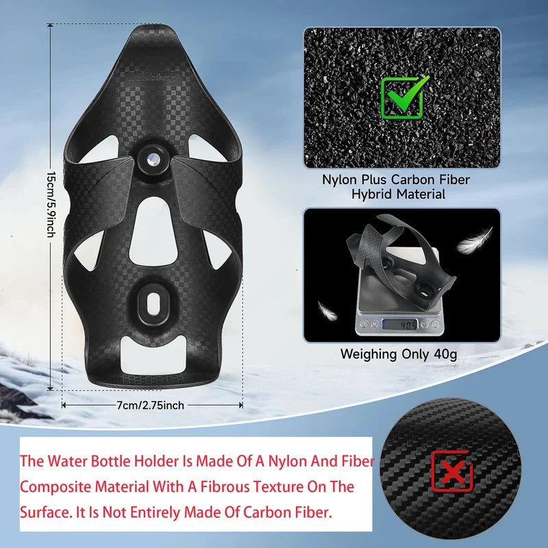 HUALONG Bike Water Bottle Cage – Nylon Carbon Fiber Texture Bike Bottle Cage Axl