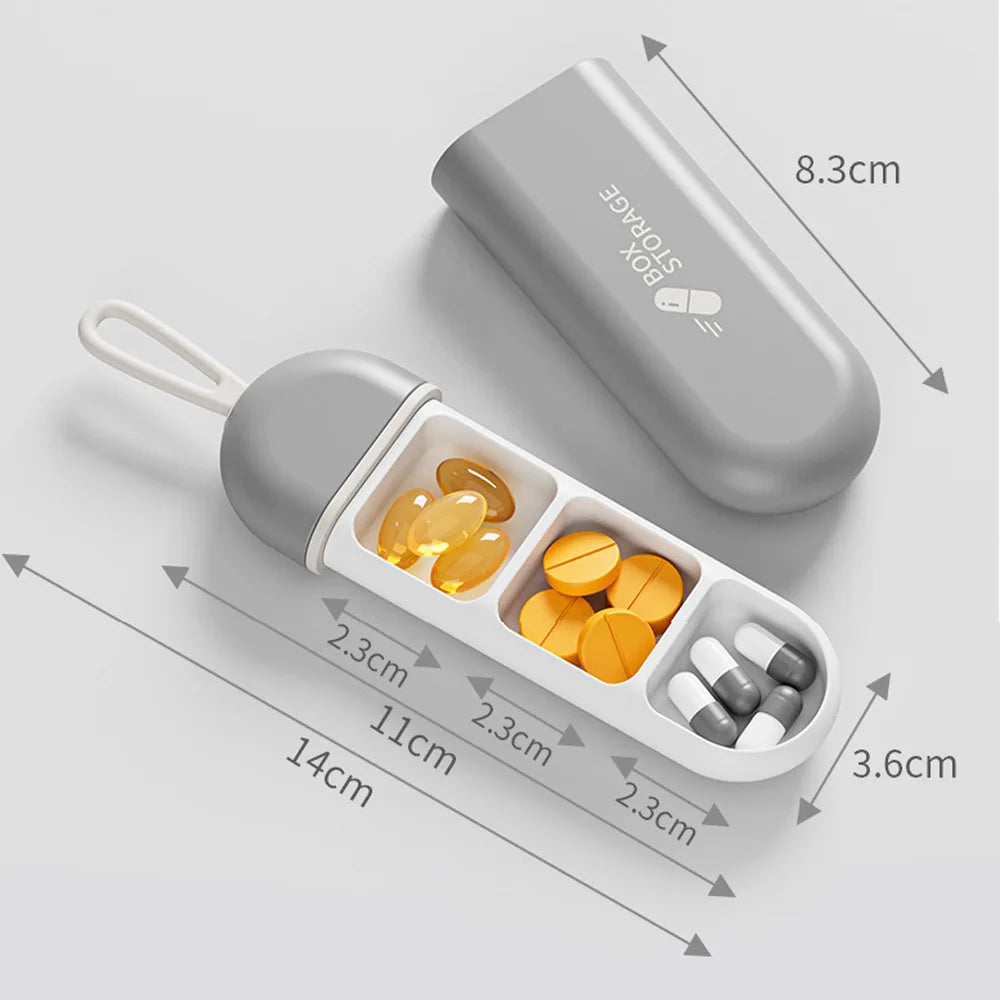 Compact Pill Organizer Box with Push-Lock Lid | Travel & Home Pill Organizer Box Axl