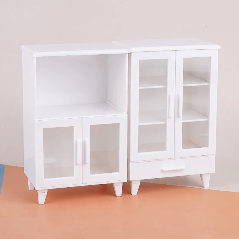 1:12 Dollhouse Miniature Cupboard & Cabinet Furniture Set 2 Pcs Dollhouse Miniature Furniture Axl