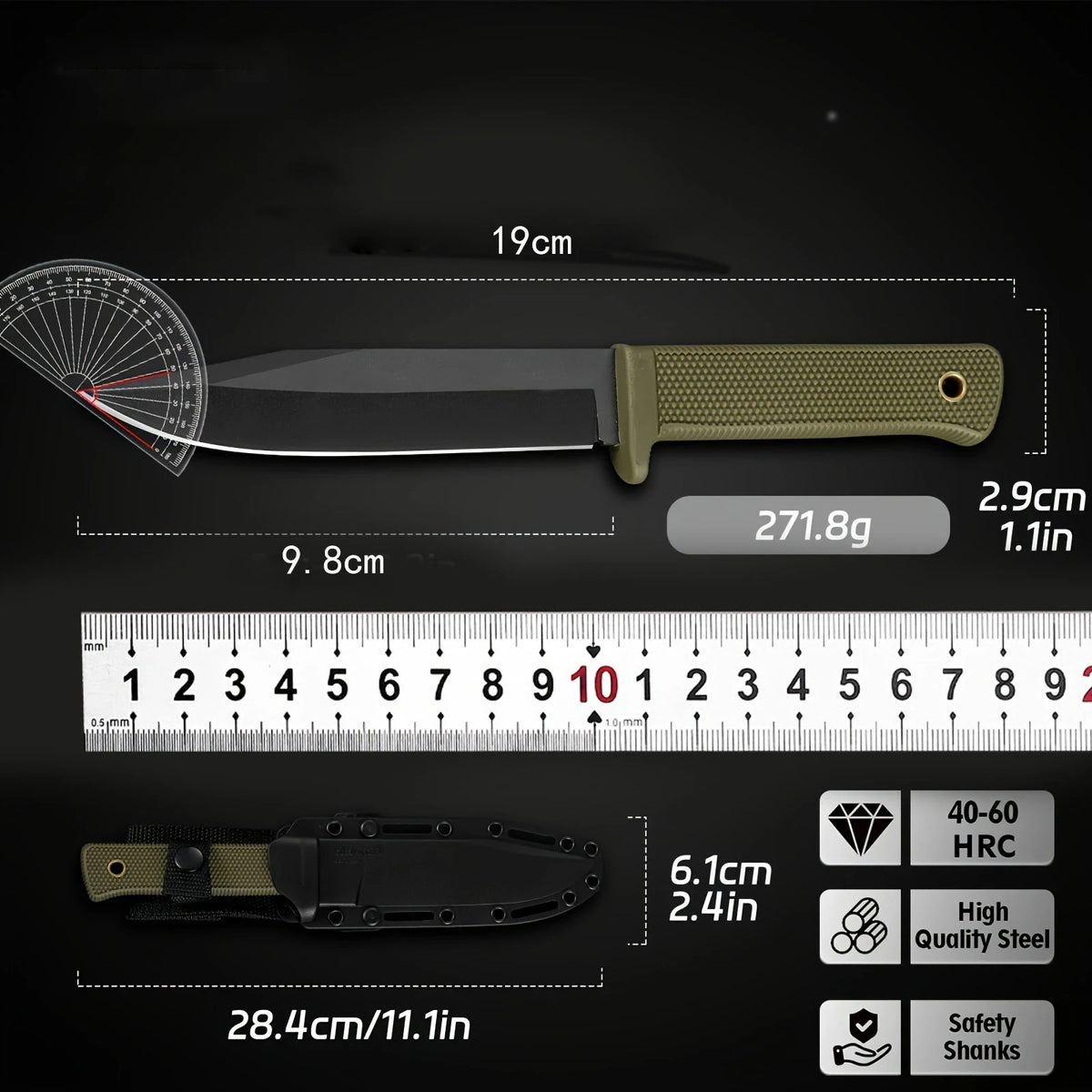 Outdoor Fixed Blade Knife – High-Hardness Stainless Steel Fixed Blade Knife Axl